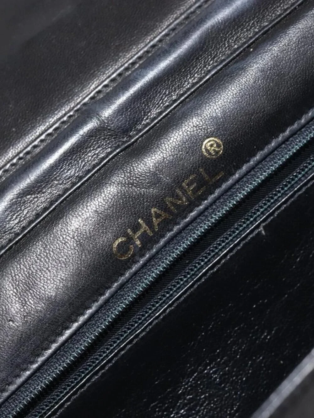 CHANEL COCO Mark Chain Shoulder Bag Lamb Skin Vintage Black CC Auth 146795